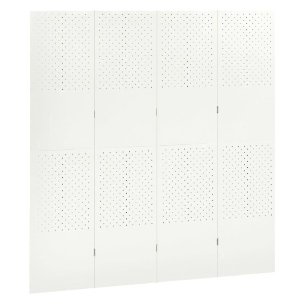 Biombos divisores de 4 paneles 2 uds blanco acero 160x180 cm