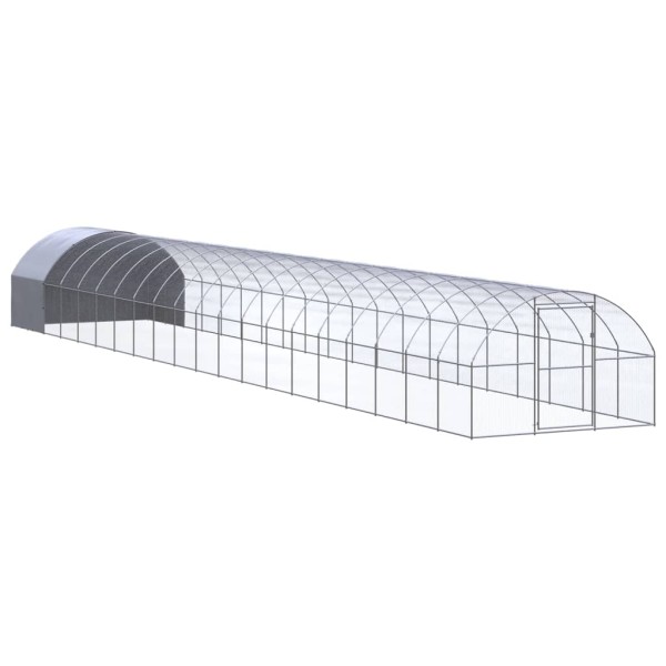 Gallinero de exterior de acero galvanizado 3x20x2 m