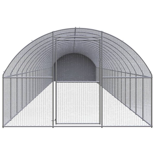 Gallinero de exterior de acero galvanizado 3x20x2 m