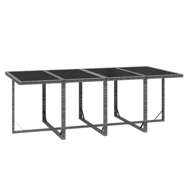 Set comedor jardín 9 pzas y cojines ratán sintético gris