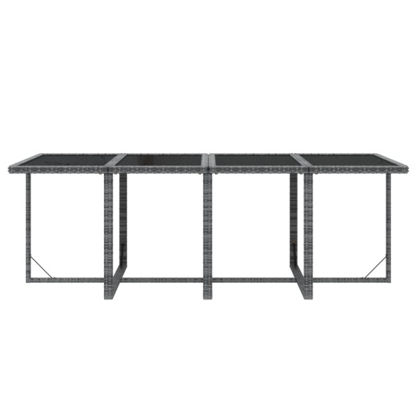 Set comedor jardín 9 pzas y cojines ratán sintético gris