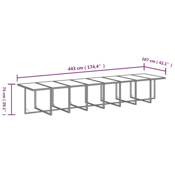 Set de muebles jardín 17 pzas con cojines ratán sintético negro