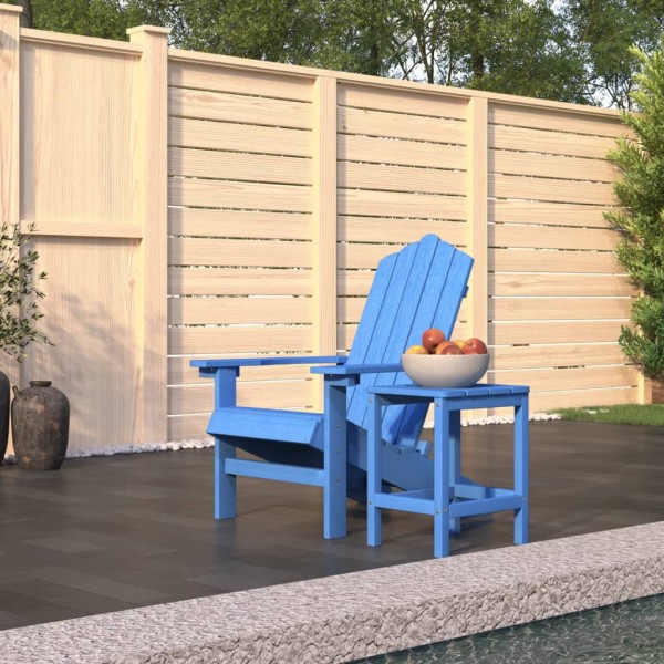 Silla de jardín Adirondack con mesa HDPE azul aguamarina