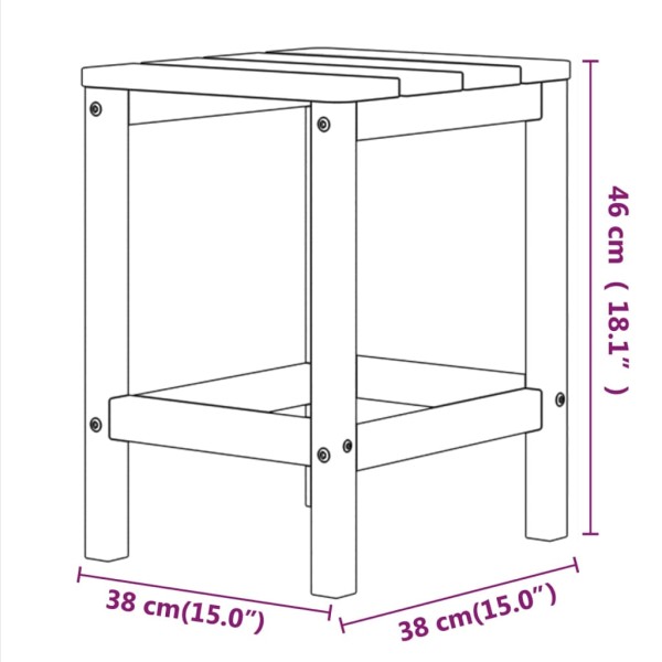 Silla de jardín Adirondack con mesa HDPE azul aguamarina