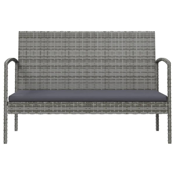 Set de muebles de jardín 16 pzas y cojines ratán sintético gris