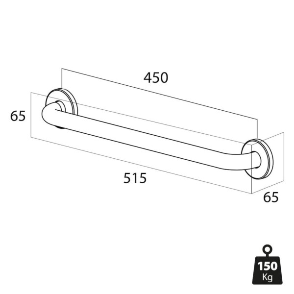 Tiger Barra de seguridad Libra 45 cm cromada 1330230346