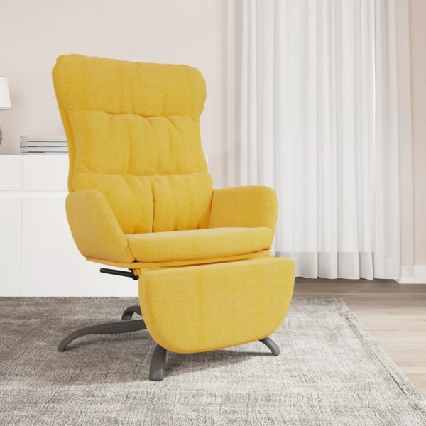 Sillón de relax con reposapiés tela amarillo mostaza