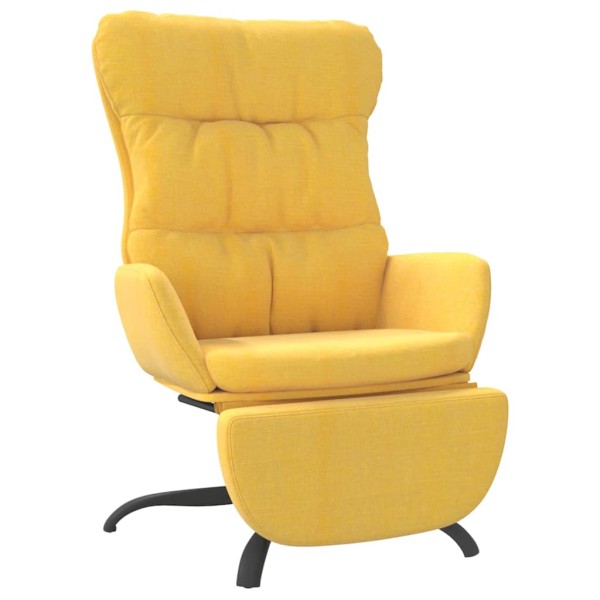 Sillón de relax con reposapiés tela amarillo mostaza