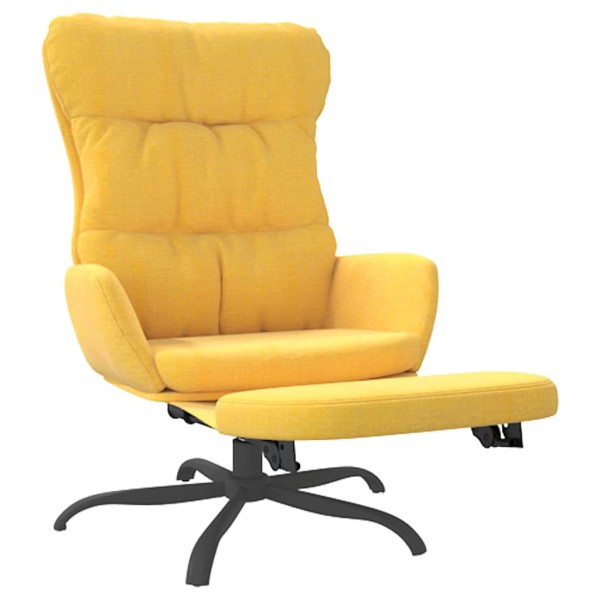 Sillón de relax con reposapiés tela amarillo mostaza