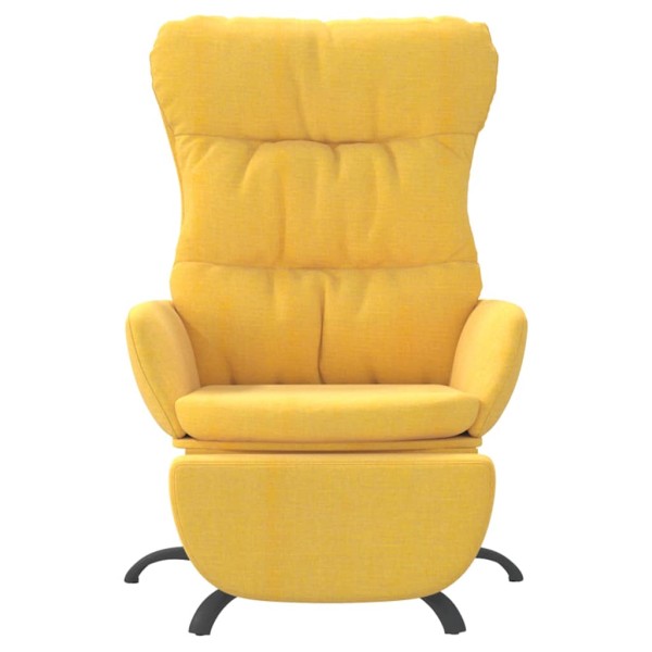 Sillón de relax con reposapiés tela amarillo mostaza