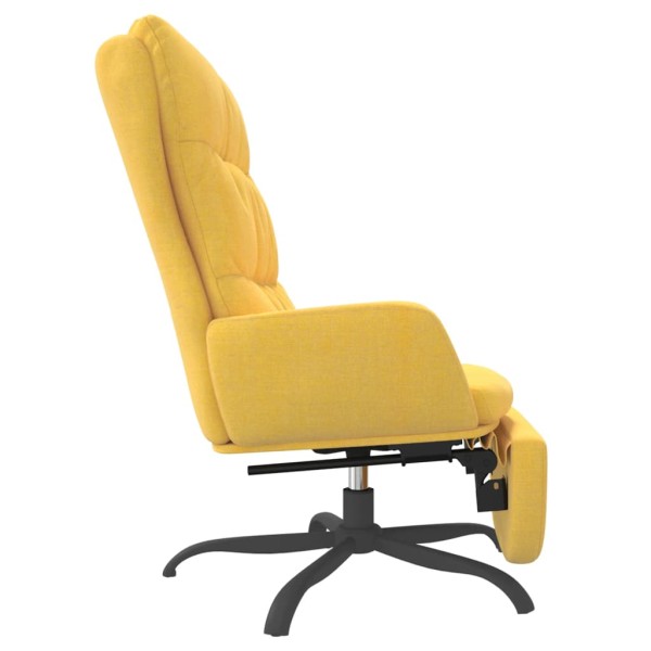 Sillón de relax con reposapiés tela amarillo mostaza