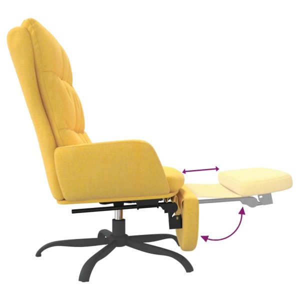 Sillón de relax con reposapiés tela amarillo mostaza