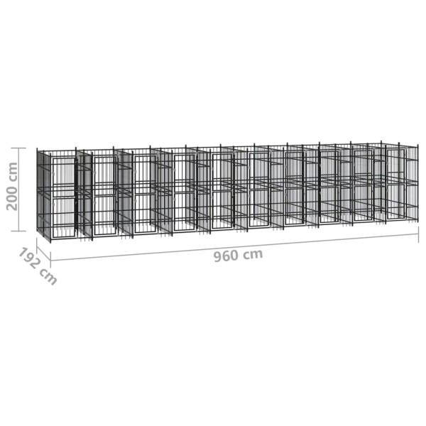 Perrera de exterior de acero 18,43 m²