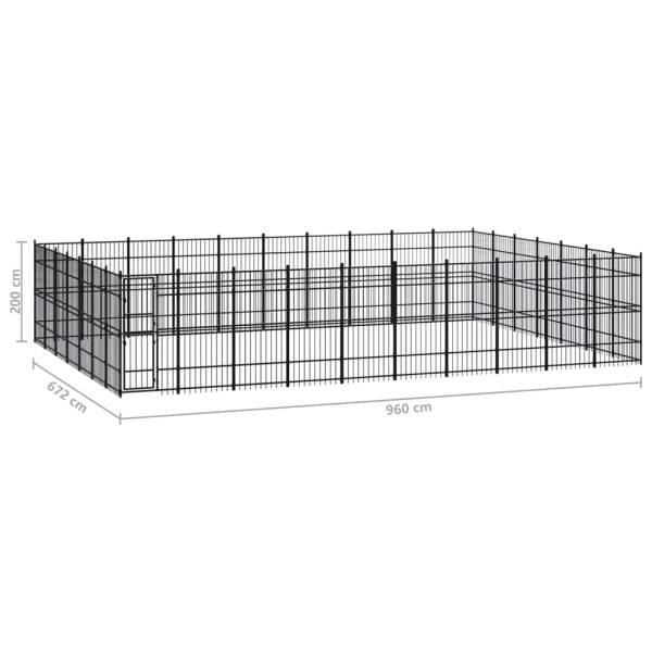 Perrera de exterior de acero 64,51 m²