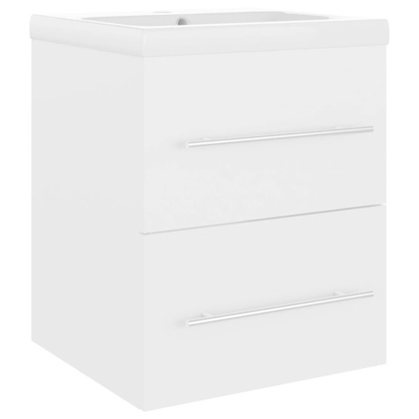 Mueble con lavabo madera contrachapada blanco brillante