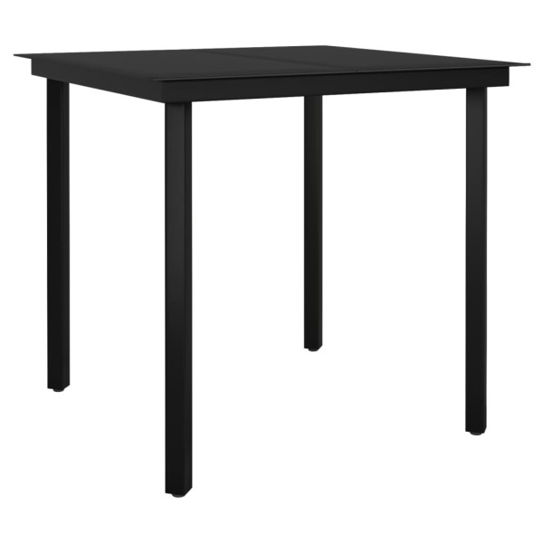 Juego de comedor de jardín 5 piezas ratán PVC negro