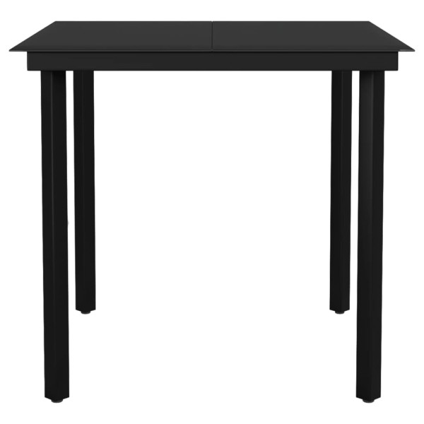 Juego de comedor de jardín 5 piezas ratán PVC negro