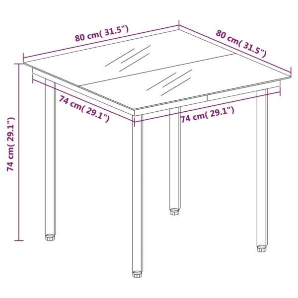 Juego de comedor de jardín 5 piezas ratán PVC negro