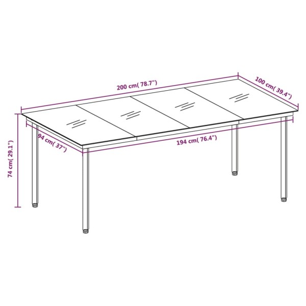 Juego de comedor de jardín 9 piezas ratán sintético gris