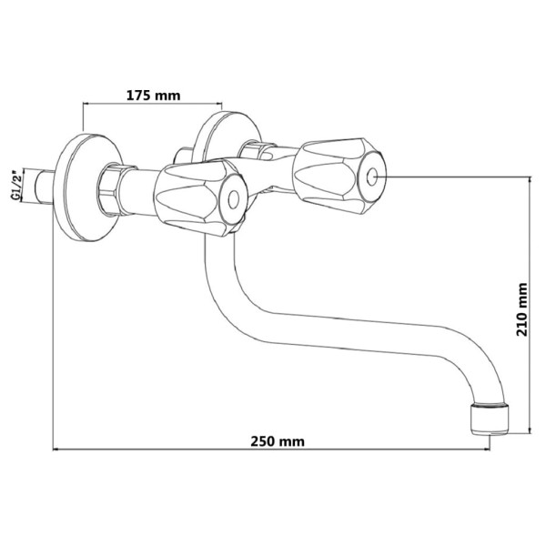 SCHÜTTE Grifo mezclador de lavabo bimando BRILLANT cromo