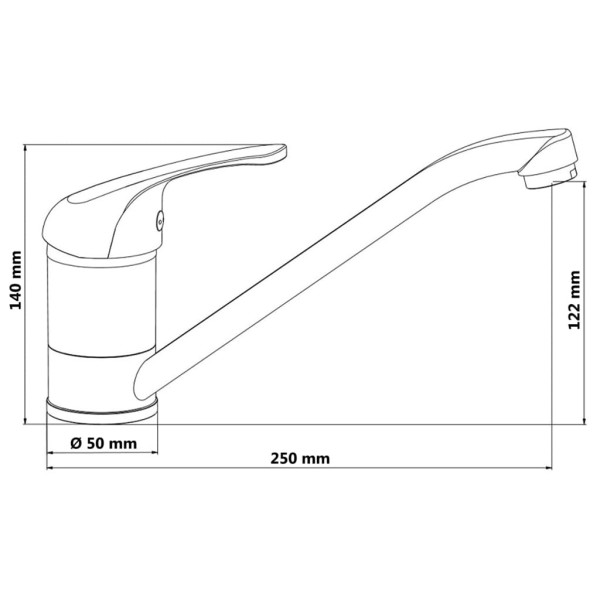 SCHÜTTE Grifo mezclador de fregadero ULTRA baja presión cromado