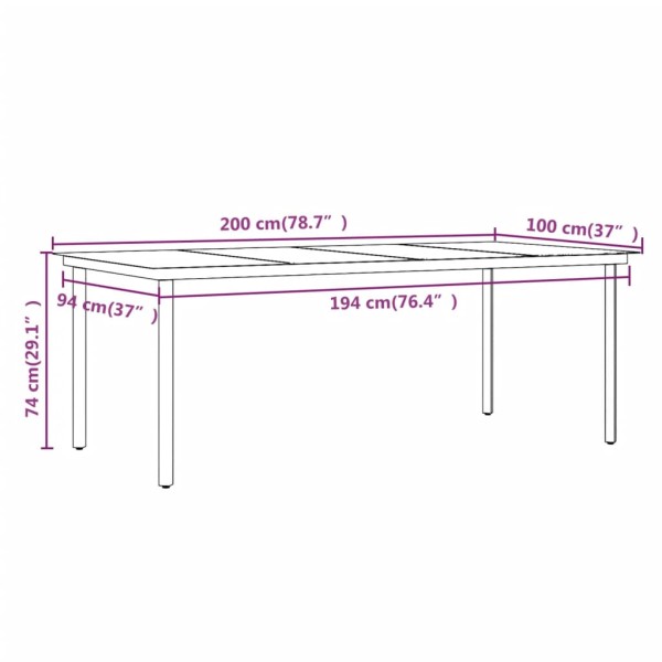 Juego de comedor para jardín 9 piezas con cojines gris y negro