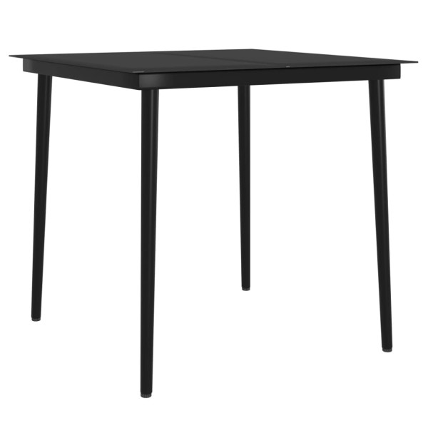 Juego de comedor de jardín 3 piezas con cojines beige y negro