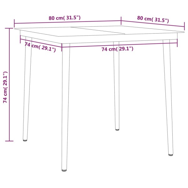 Juego de comedor de jardín 3 piezas gris antracita