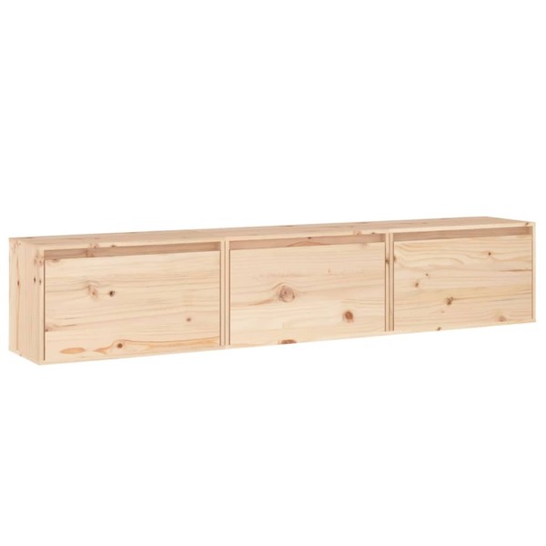 Mueble de TV 3 piezas madera maciza de pino