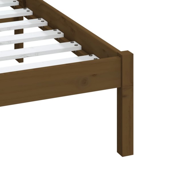 Estructura de cama madera maciza king marrón miel 150x200 cm