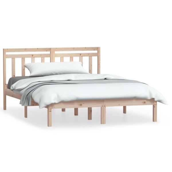 Estructura de cama madera maciza de pino 140x190 cm