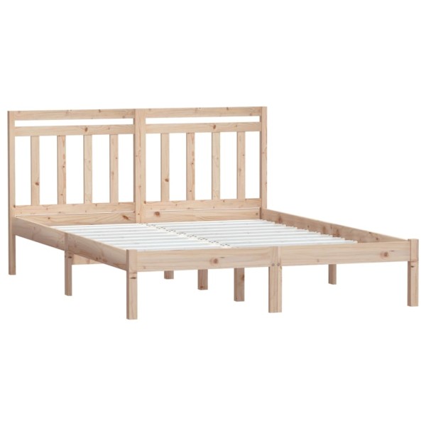 Estructura de cama madera maciza de pino 140x190 cm