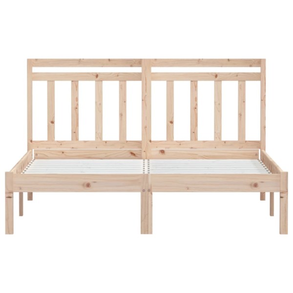 Estructura de cama madera maciza de pino 140x190 cm