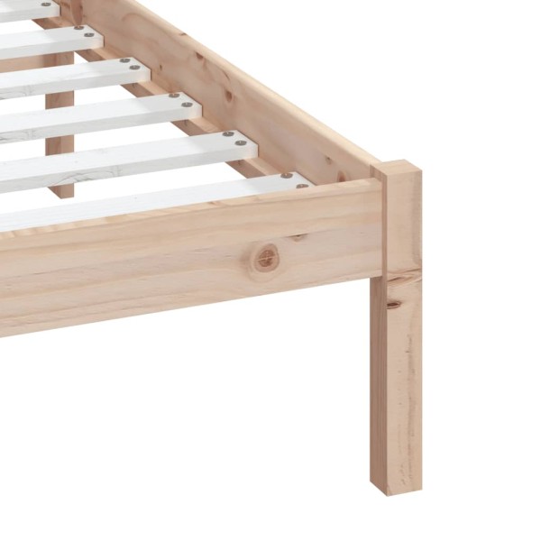 Estructura de cama madera maciza de pino 140x190 cm