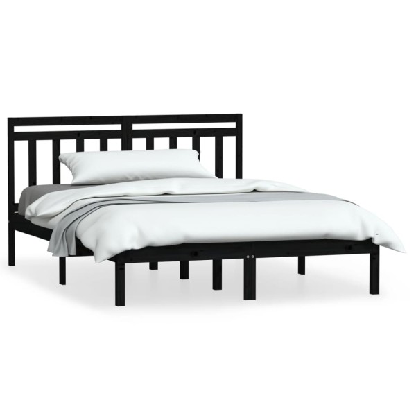 Estructura de cama madera maciza de pino negro 120x200 cm