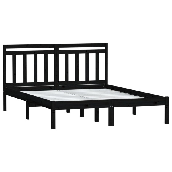 Estructura de cama madera maciza de pino negro 120x200 cm