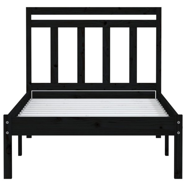 Estructura de cama madera maciza de pino negro 100x200 cm