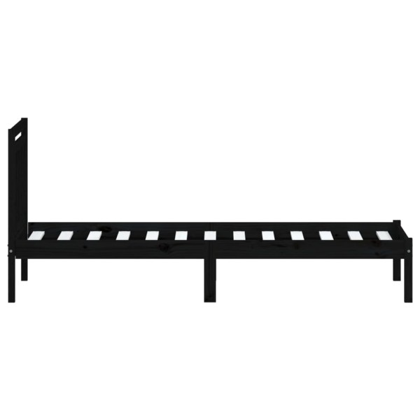 Estructura de cama madera maciza de pino negro 100x200 cm