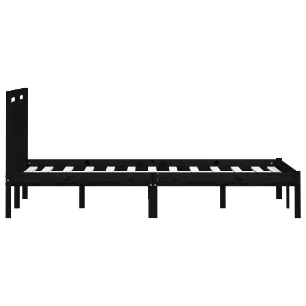 Estructura de cama de madera maciza de pino negro 200x200 cm