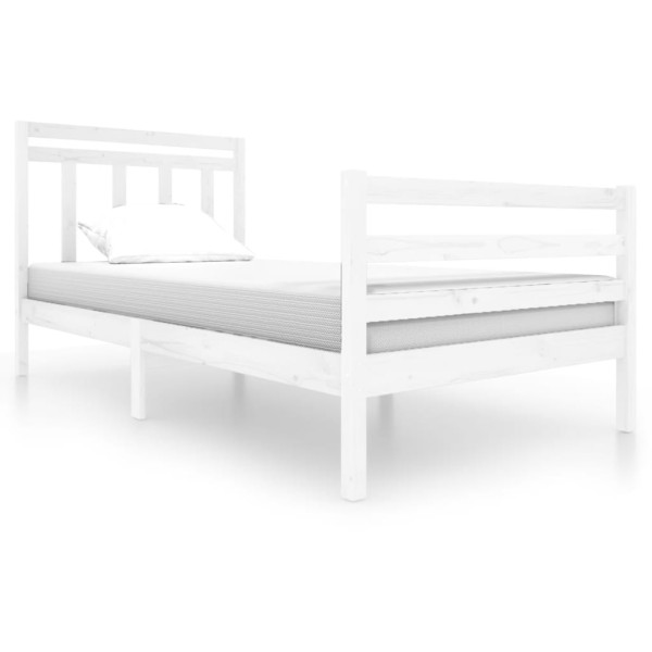 Estructura de cama madera maciza blanca 100x200 cm