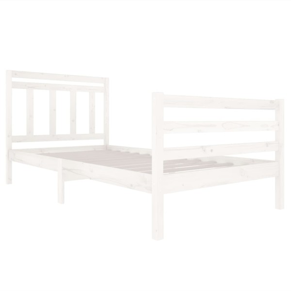 Estructura de cama madera maciza blanca 100x200 cm