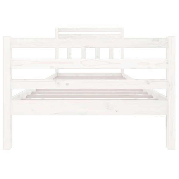 Estructura de cama madera maciza blanca 100x200 cm