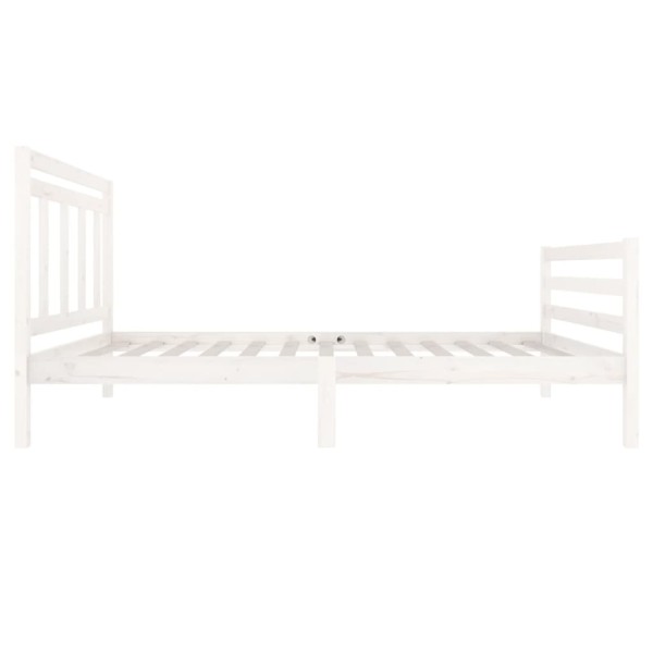 Estructura de cama madera maciza blanca 100x200 cm