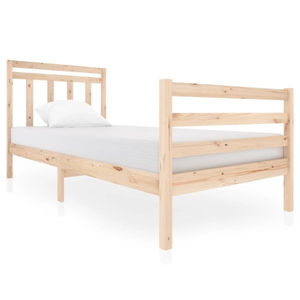 Estructura de cama madera maciza 90x200 cm