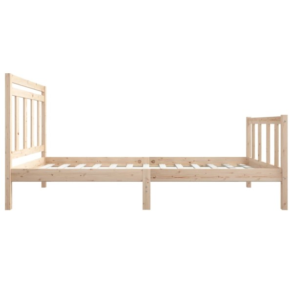 Estructura de cama individual madera maciza 75x190 cm