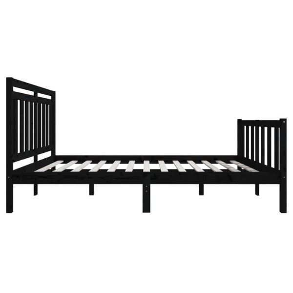 Estructura de cama de madera maciza negra 120x200 cm