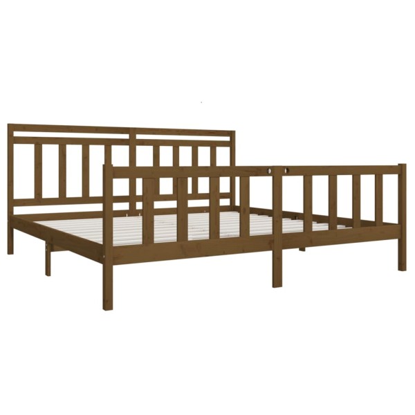 Estructura de cama de madera maciza marrón miel 200x200 cm