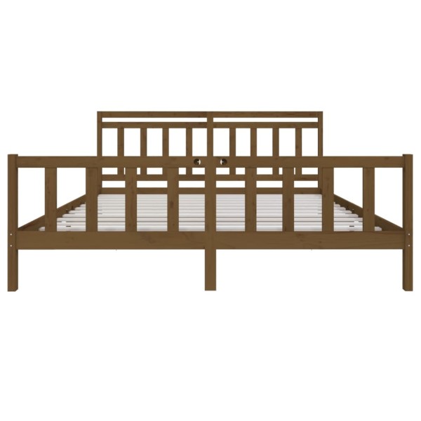 Estructura de cama de madera maciza marrón miel 200x200 cm