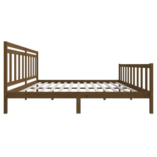 Estructura de cama de madera maciza marrón miel 200x200 cm