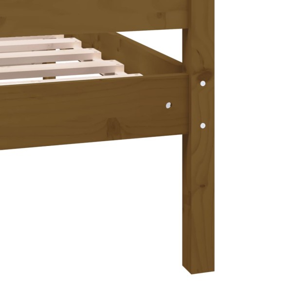 Estructura de cama de madera maciza marrón miel 200x200 cm